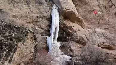 Erzurum Şenkaya'da Buz Şelale Harikası!