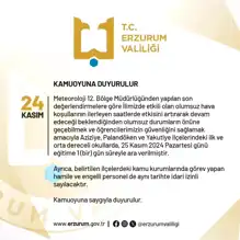 Doğu Anadolu Bölgesinde Kar Yağışı: Okullar Tatil!