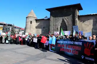 Erzurum'da Gazze'ye Destek Yürüyüşü