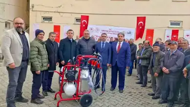 Erzurum Tortum'da Üreticilere Süt Sağım Makinesi Desteği