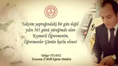 Milli Eğitim Müdüründen Öğretmenler Günü Mesajı