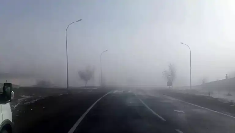 Doğu Anadolu'da Yoğun Sis Trafiği Felç Etti